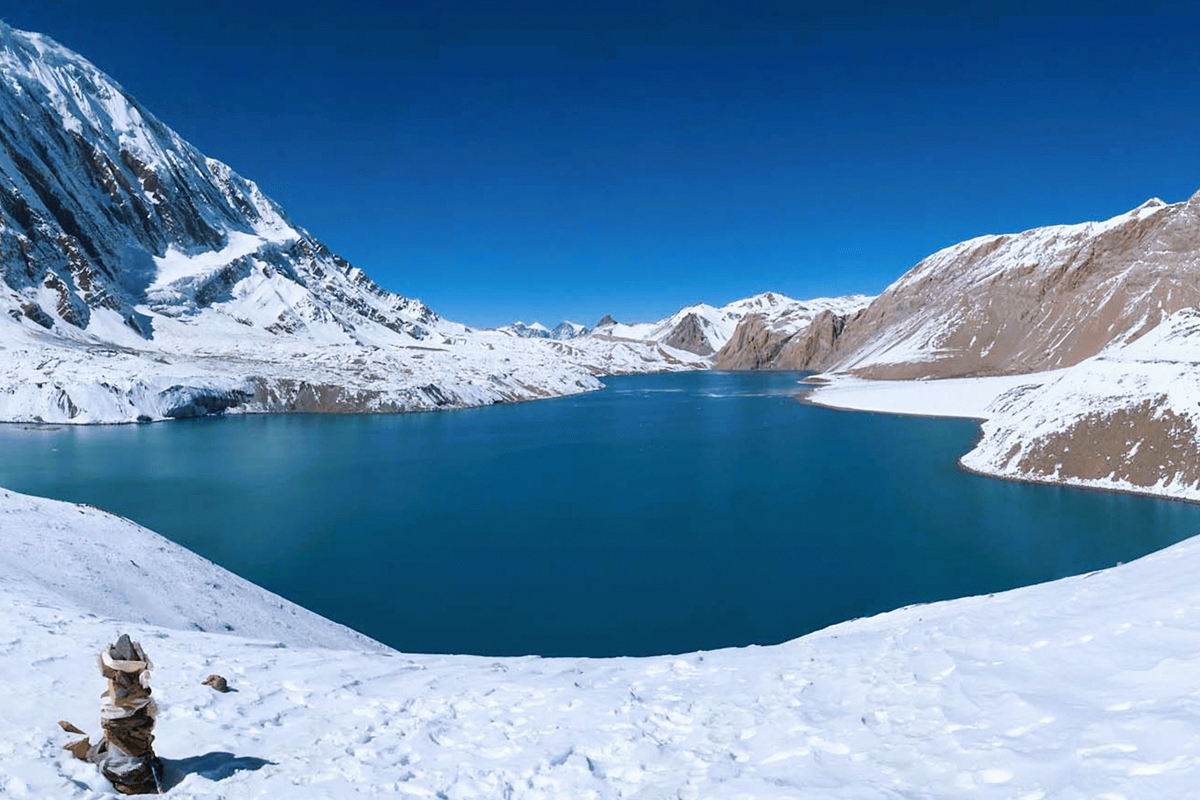 Tilicho lake during winter